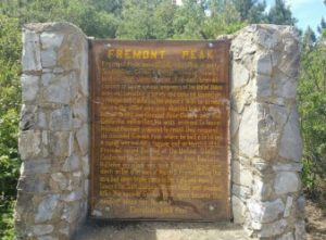 Fremont Peak historical plaque.